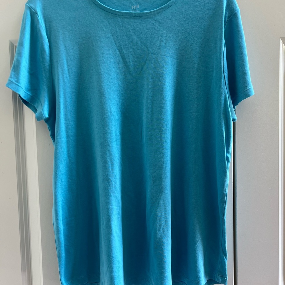 J. Jill Teal Crew-Neck Shirttail Tee - Size XL - Picture 2 of 9
